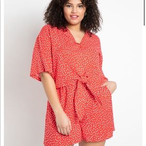 Tie front blouse - one of two pieces Red polka dot ELOQUII set